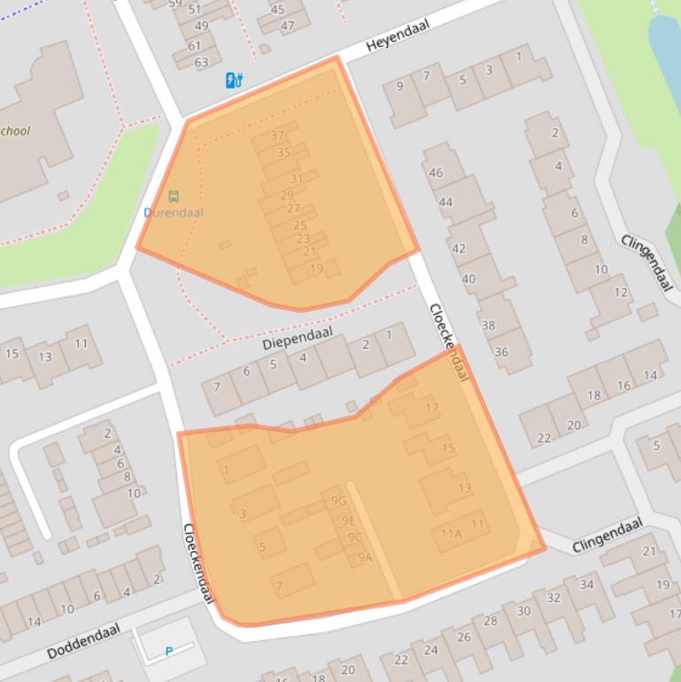 Kaart van postcodegebied 6715JJ.