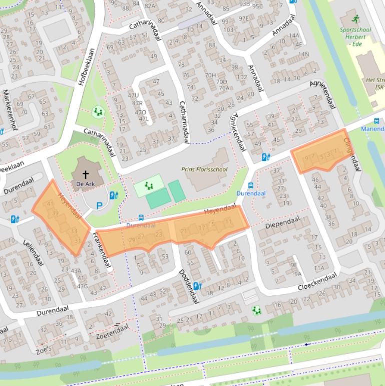 Kaart van postcodegebied 6715JN.