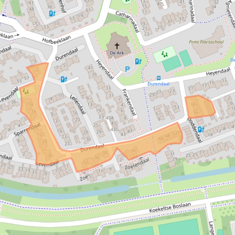 Kaart van postcodegebied 6715JR.