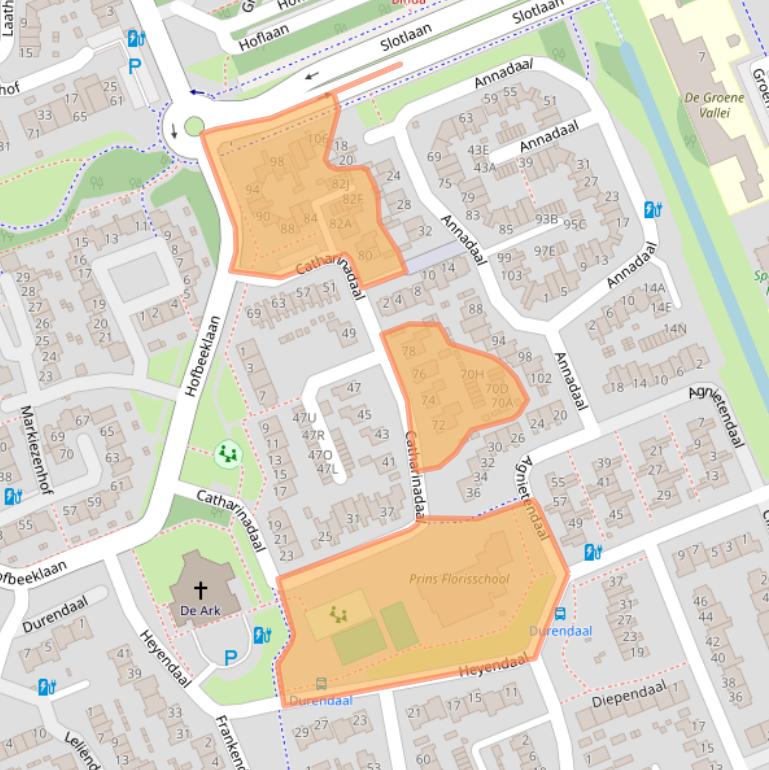 Kaart van postcodegebied 6715KD.