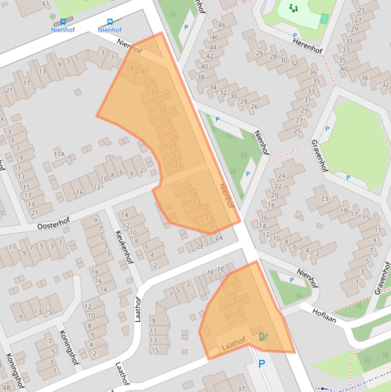 Kaart van postcodegebied 6715LA.