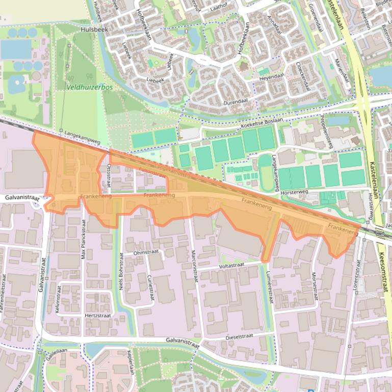Kaart van postcodegebied 6716AA.