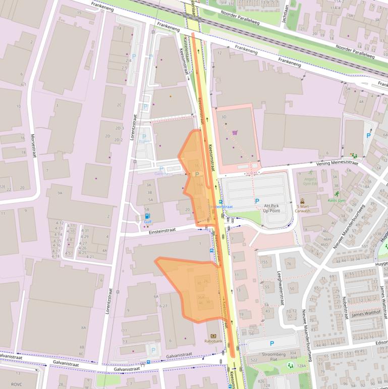 Kaart van postcodegebied 6716AB.