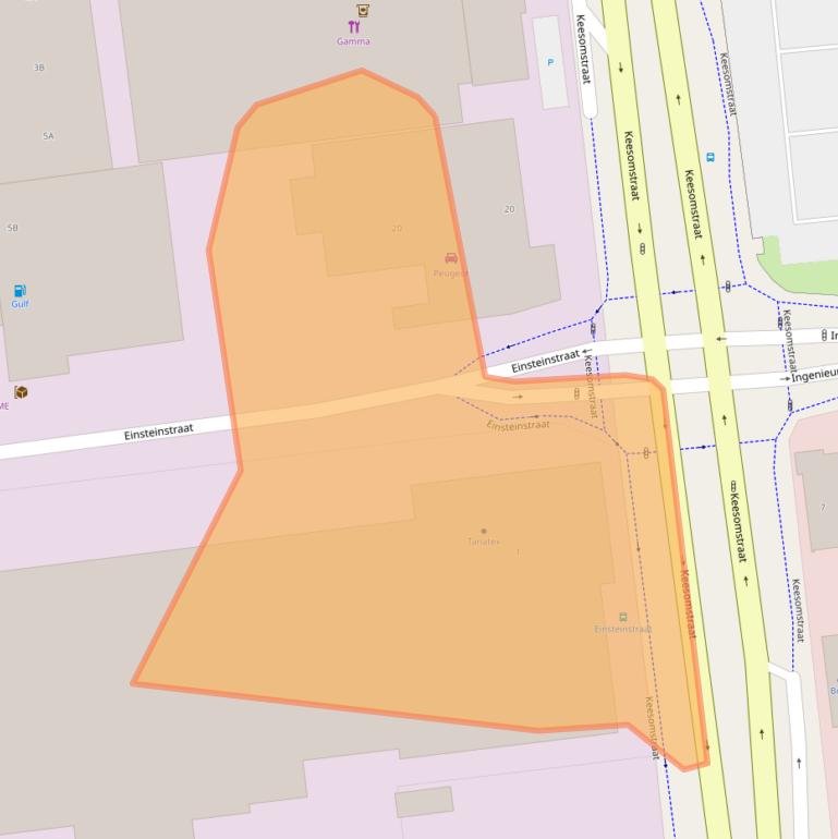 Kaart van postcodegebied 6716AC.