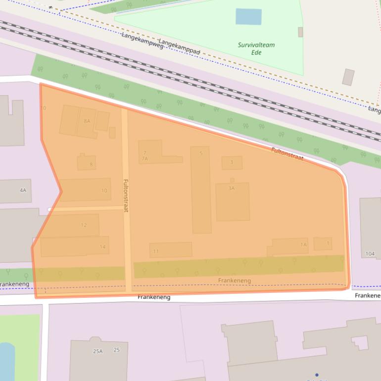 Kaart van postcodegebied 6716AX.