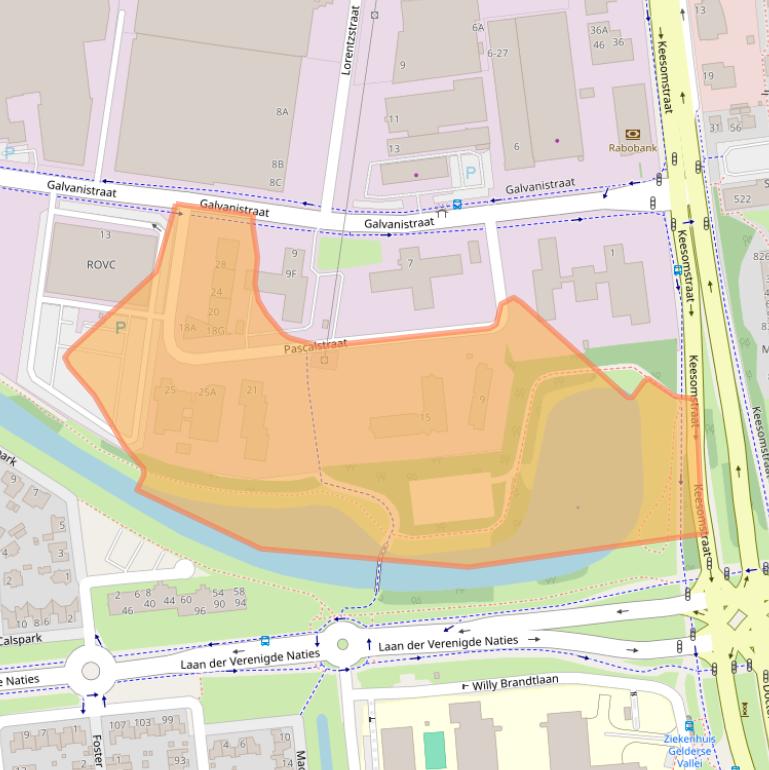 Kaart van postcodegebied 6716AZ.