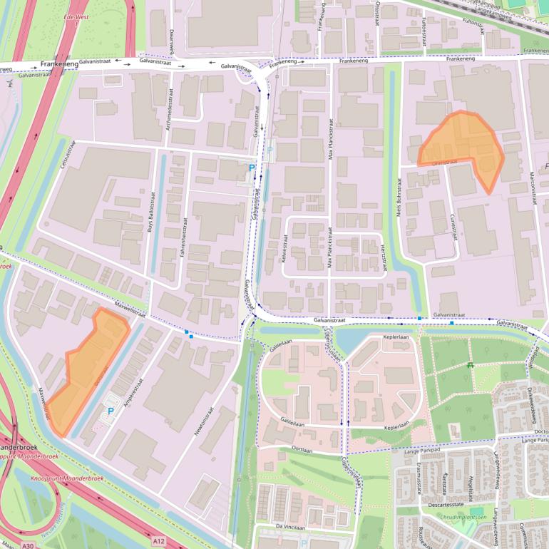 Kaart van postcodegebied 6716BA.