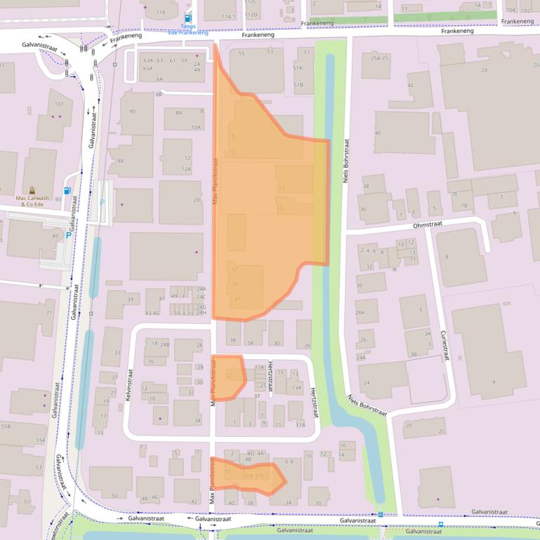 Kaart van postcodegebied 6716BD.