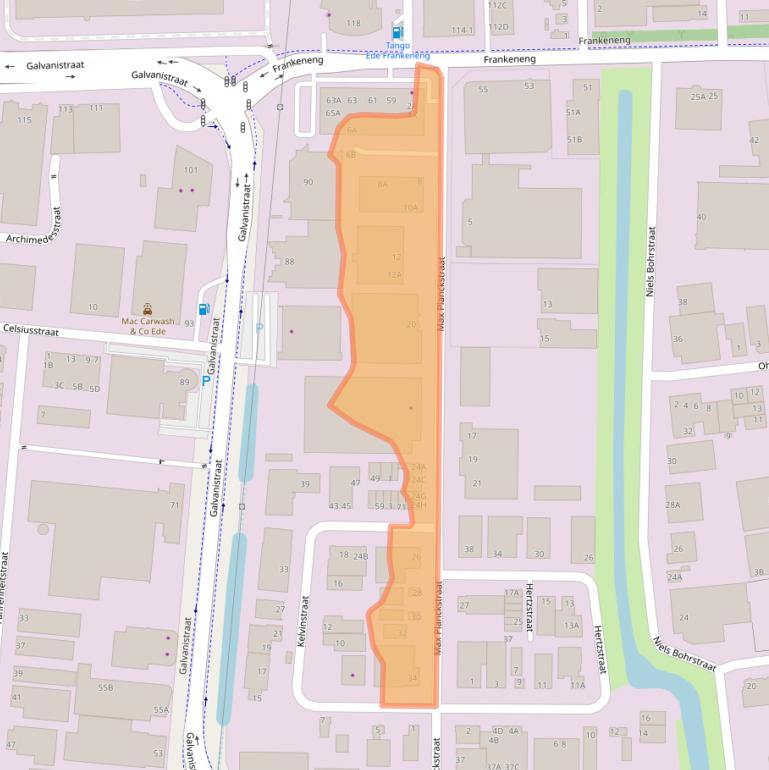 Kaart van postcodegebied 6716BE.