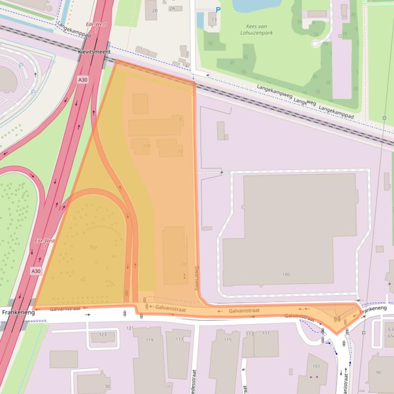 Kaart van postcodegebied 6716BJ.