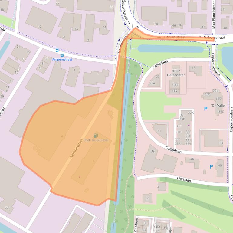 Kaart van postcodegebied 6716BK.