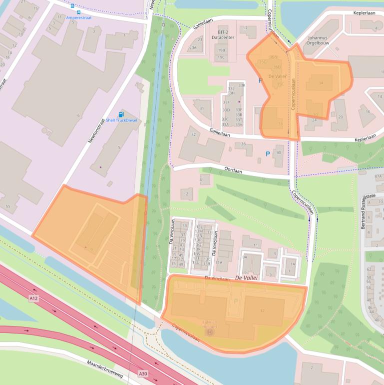 Kaart van postcodegebied 6716BM.