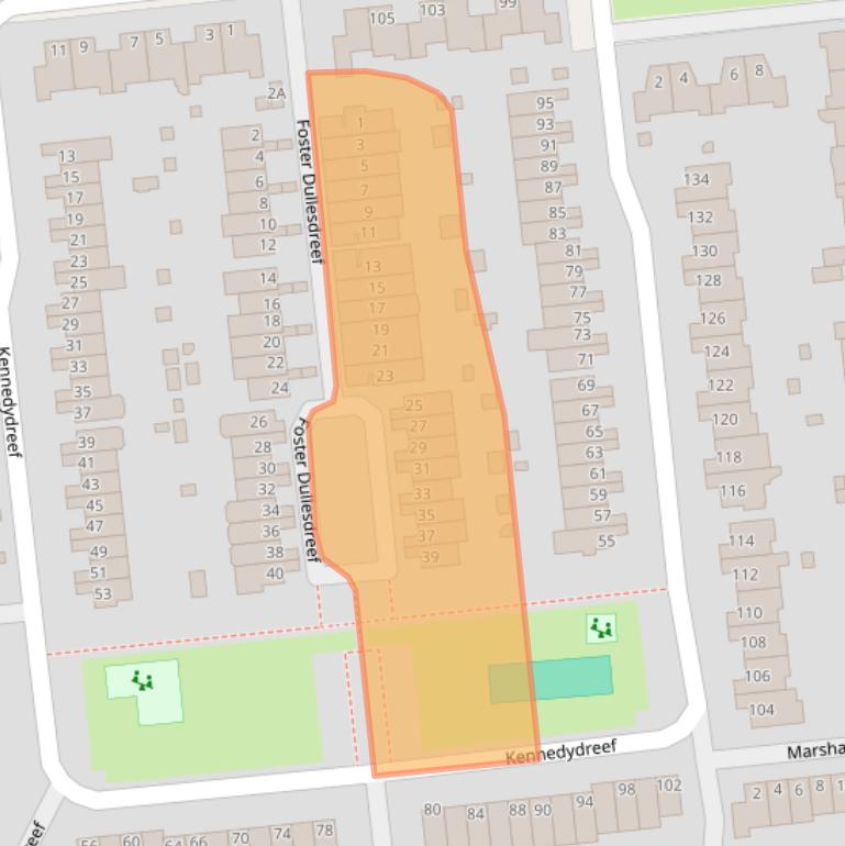 Kaart van postcodegebied 6716CC.