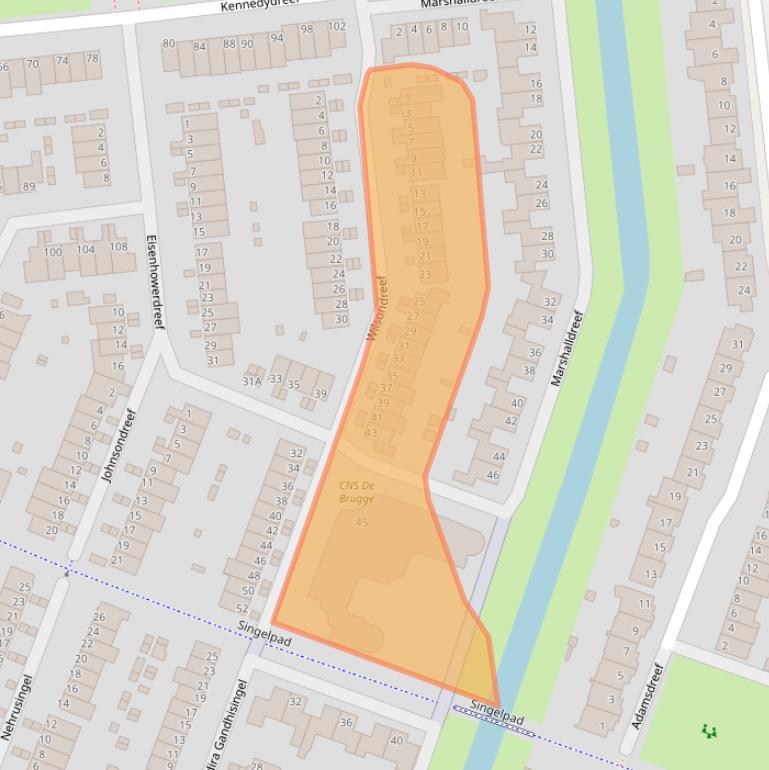 Kaart van postcodegebied 6716DN.