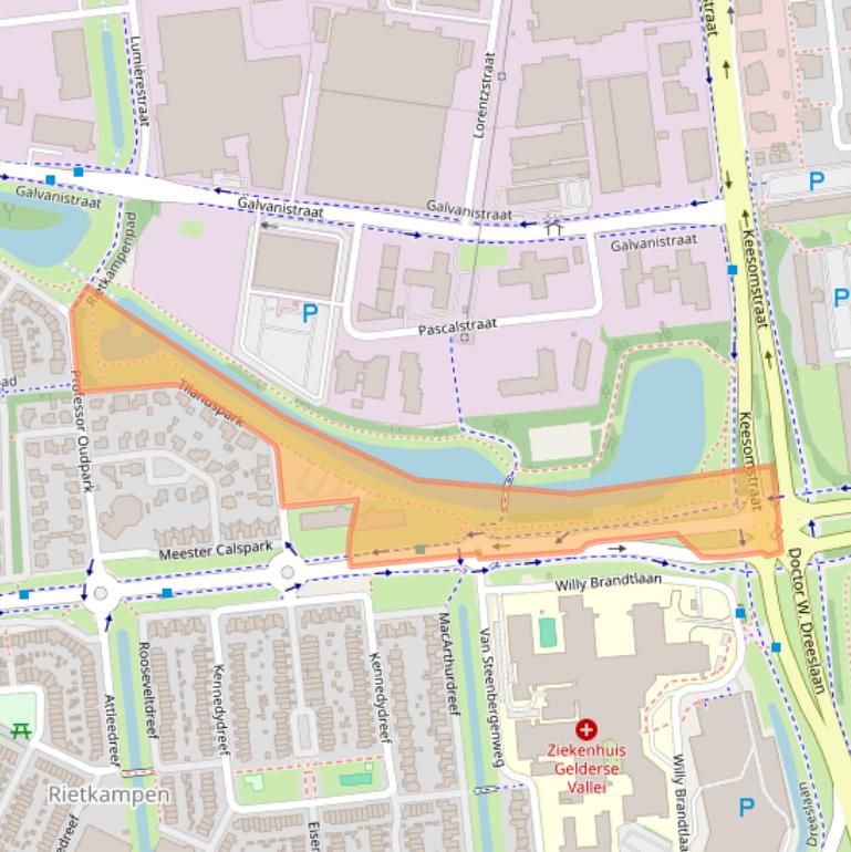 Kaart van postcodegebied 6716ED.
