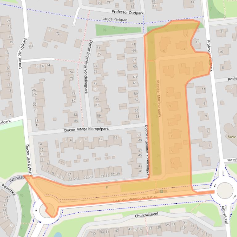 Kaart van postcodegebied 6716EK.