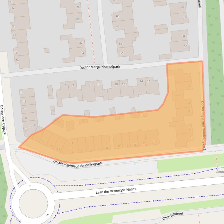 Kaart van postcodegebied 6716EL.