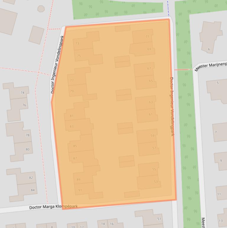 Kaart van postcodegebied 6716EM.