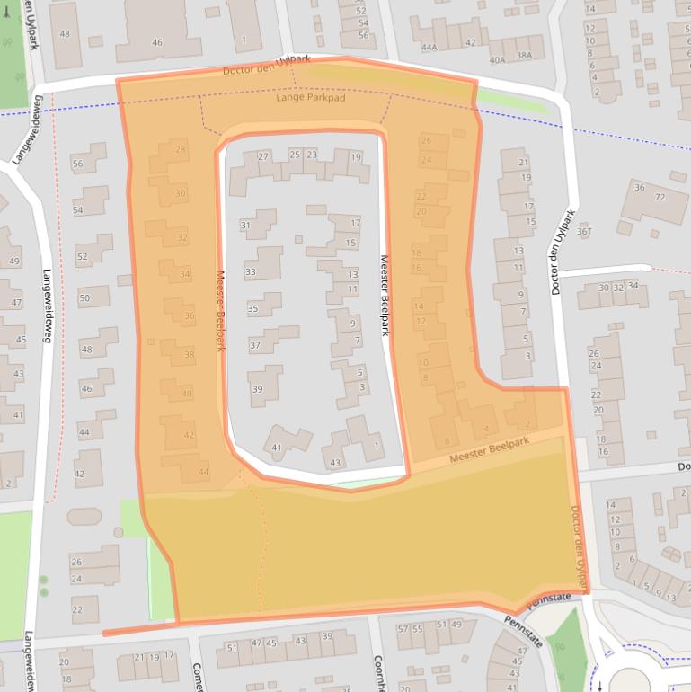 Kaart van postcodegebied 6716EW.