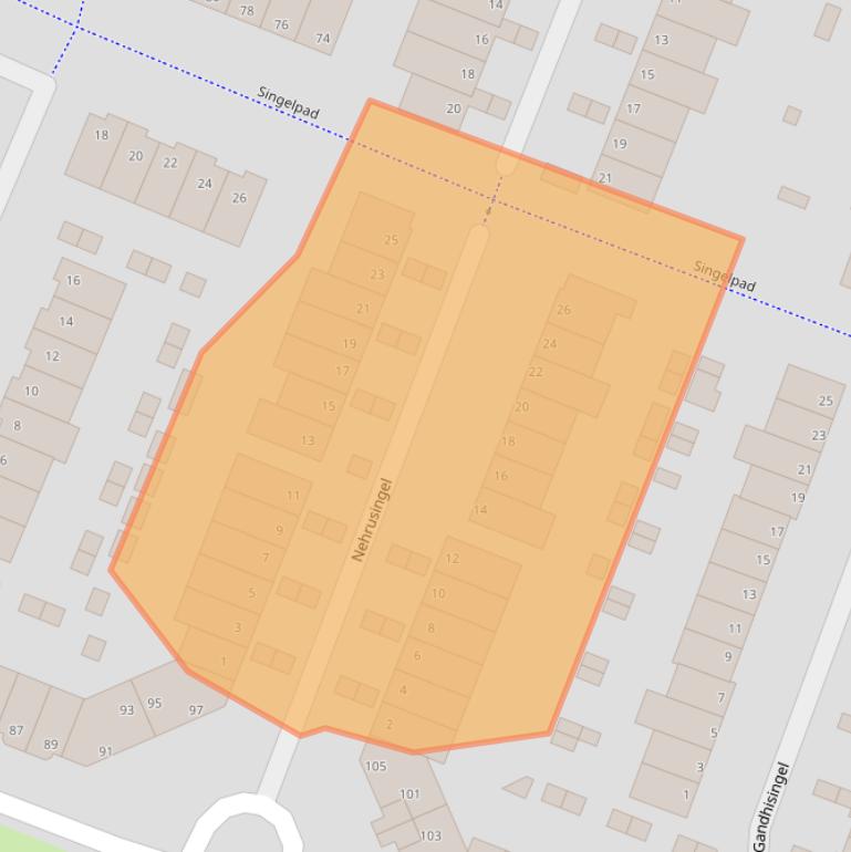 Kaart van postcodegebied 6716GD.