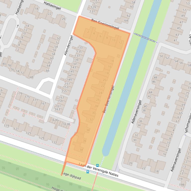 Kaart van postcodegebied 6716GJ.