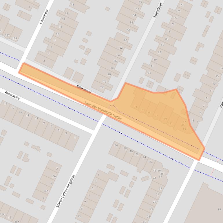 Kaart van postcodegebied 6716JB.