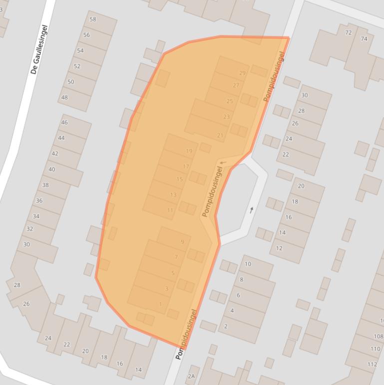 Kaart van postcodegebied 6716LA.