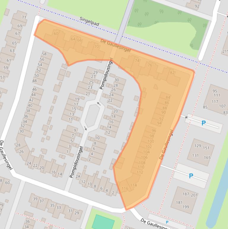 Kaart van postcodegebied 6716LD.