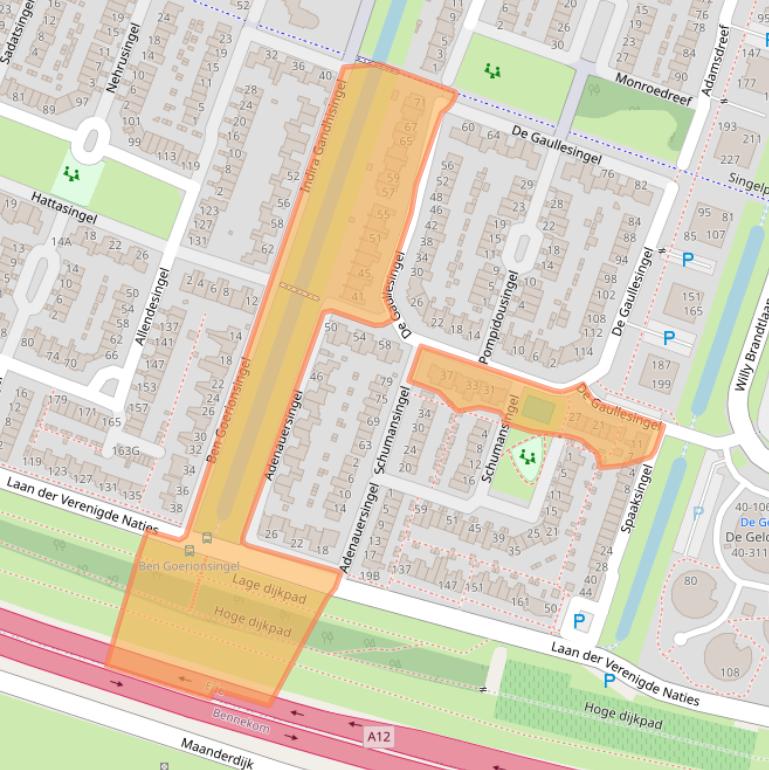 Kaart van postcodegebied 6716LE.