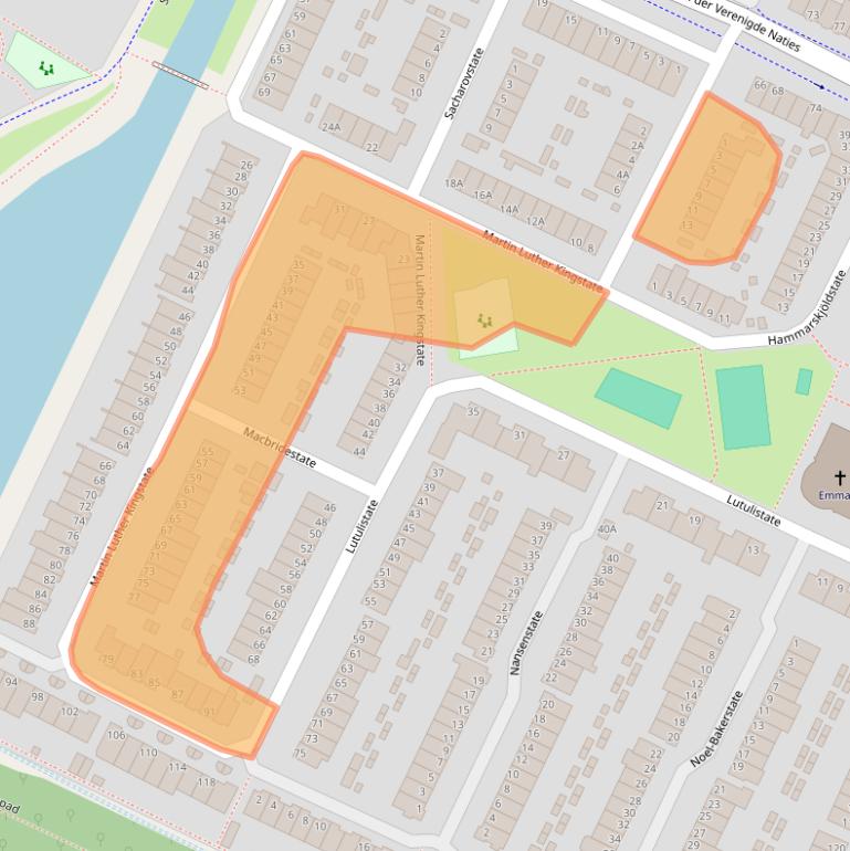 Kaart van postcodegebied 6716NA.