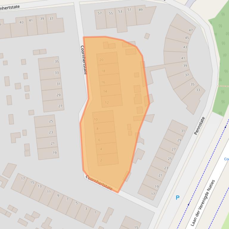 Kaart van postcodegebied 6716PL.