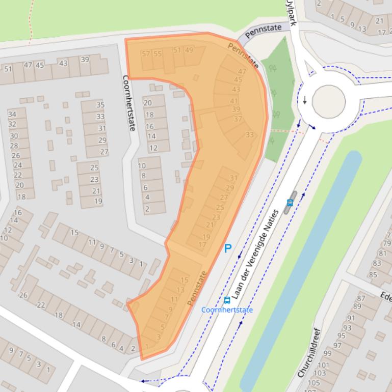 Kaart van postcodegebied 6716PN.