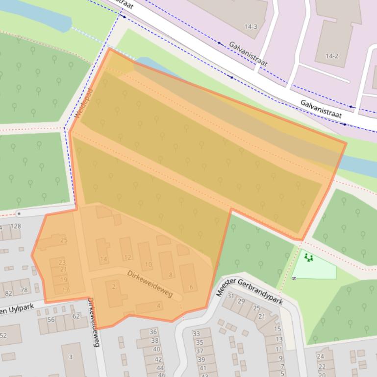 Kaart van postcodegebied 6716PS.