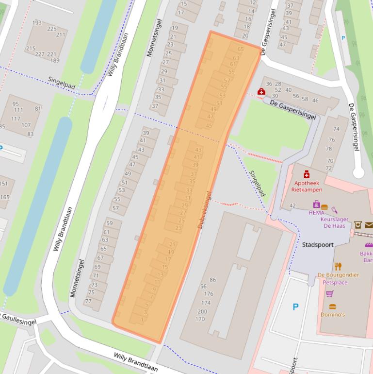 Kaart van postcodegebied 6716RC.