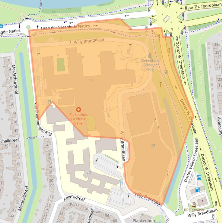 Kaart van postcodegebied 6716RP.