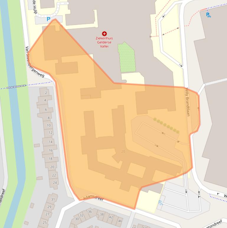 Kaart van postcodegebied 6716RR.