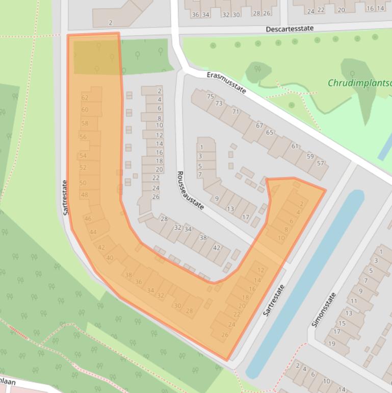 Kaart van postcodegebied 6716SE.