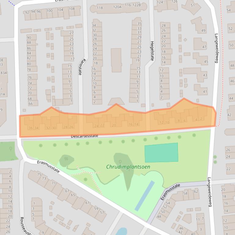 Kaart van postcodegebied 6716SJ.