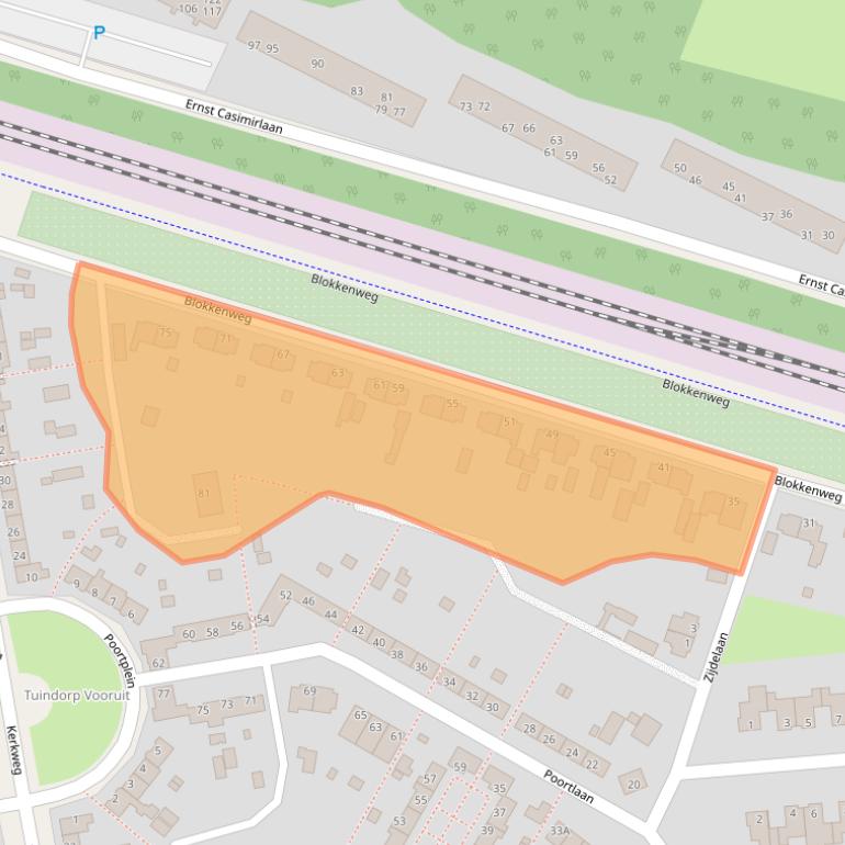 Kaart van postcodegebied 6717AB.