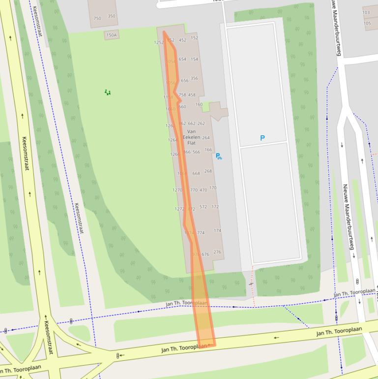 Kaart van postcodegebied 6717BK.