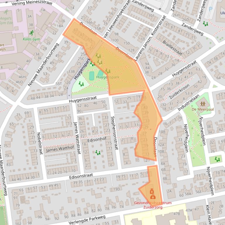 Kaart van postcodegebied 6717BN.