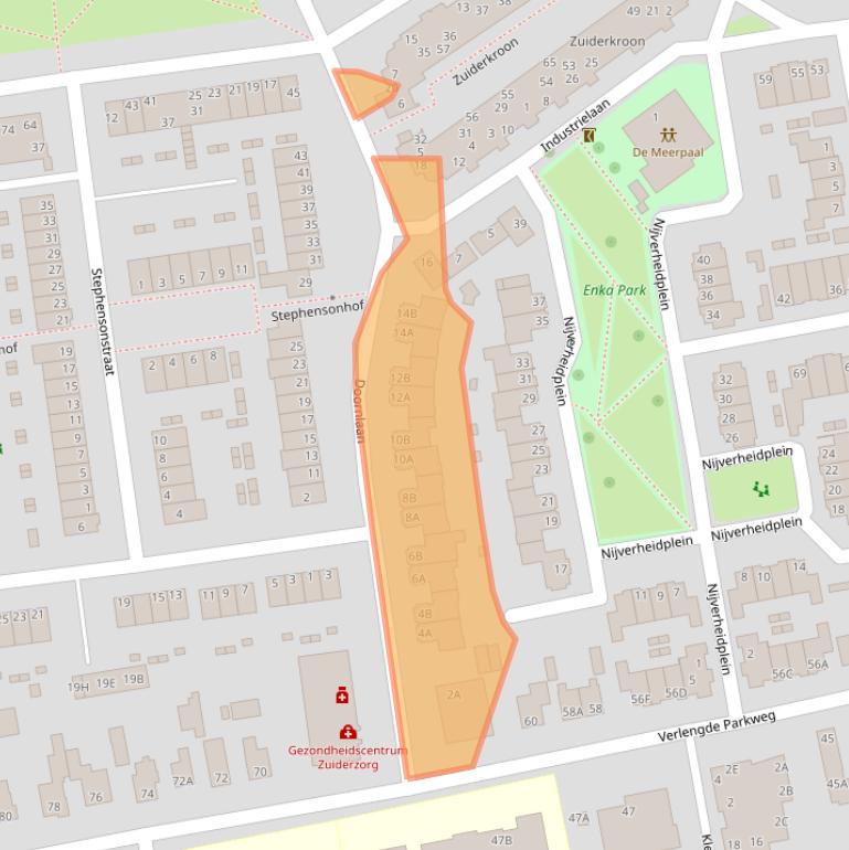 Kaart van postcodegebied 6717BR.