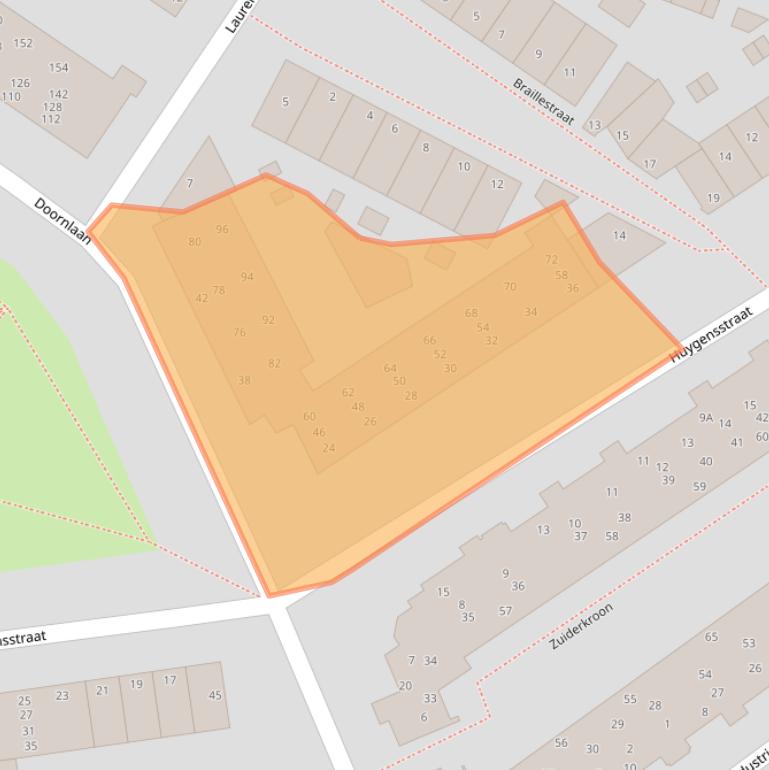 Kaart van postcodegebied 6717BS.
