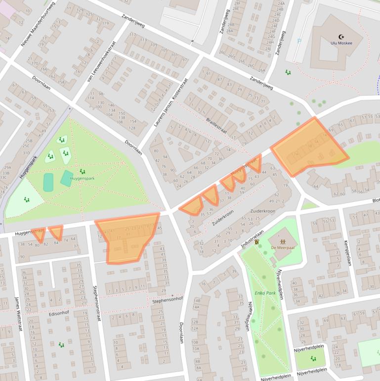 Kaart van postcodegebied 6717CA.