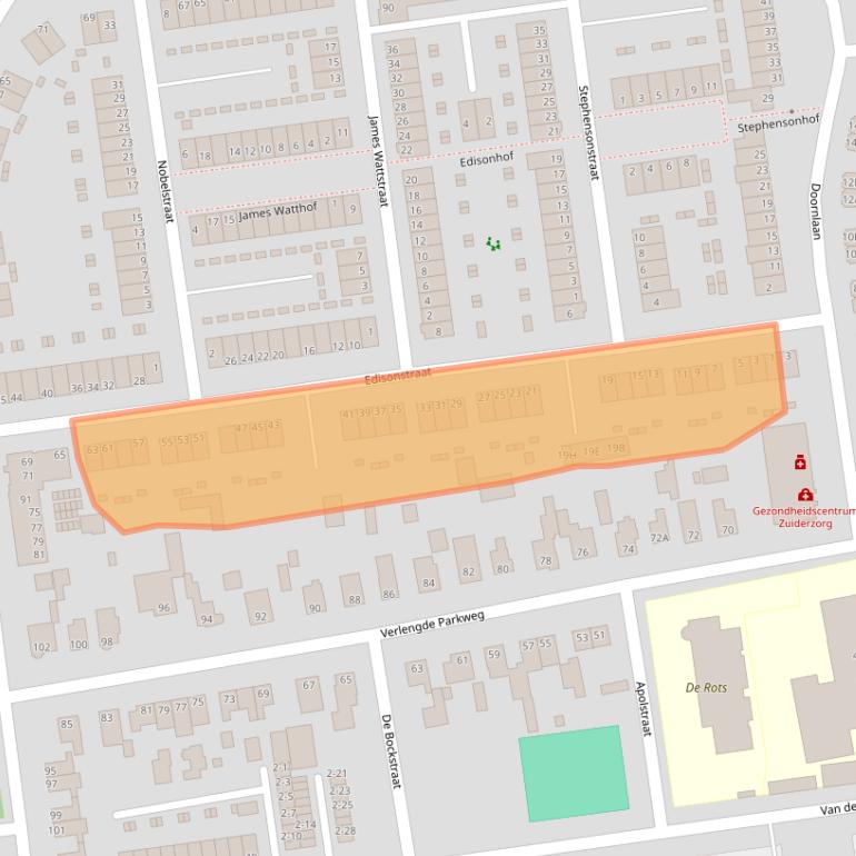 Kaart van postcodegebied 6717DA.