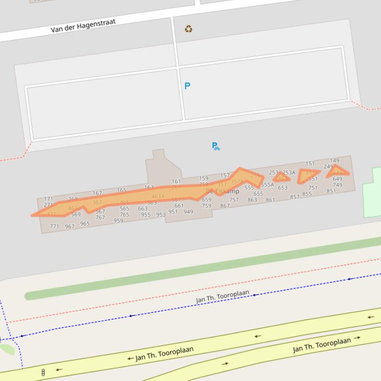 Kaart van postcodegebied 6717DV.