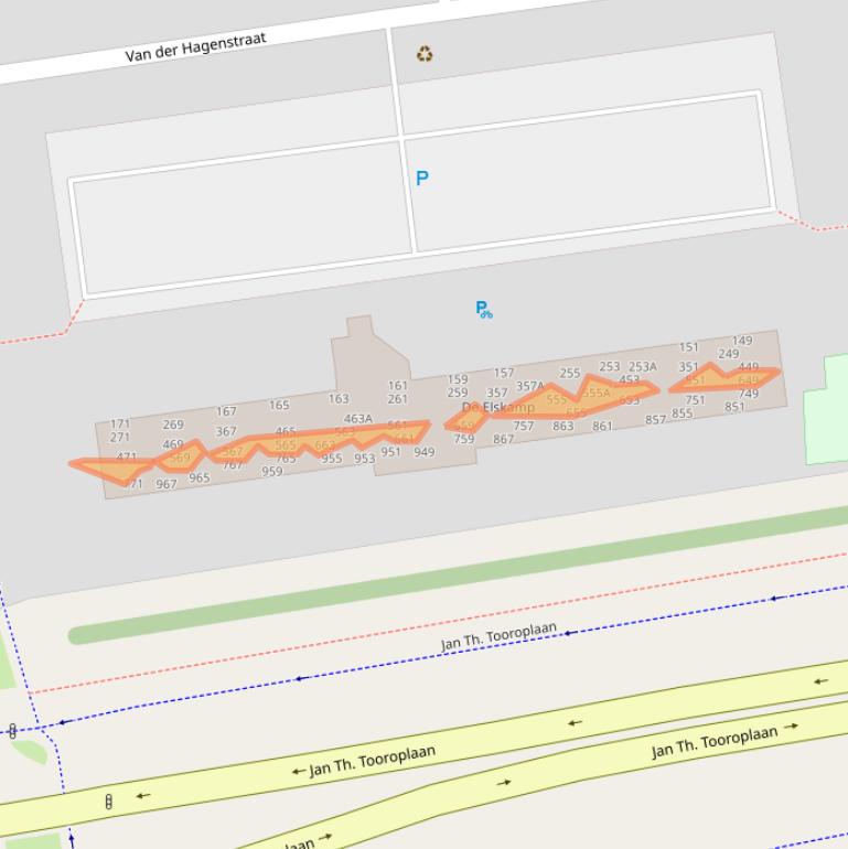 Kaart van postcodegebied 6717DW.