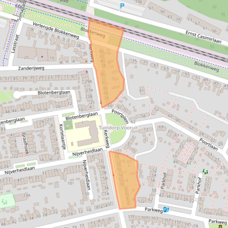 Kaart van postcodegebied 6717EZ.