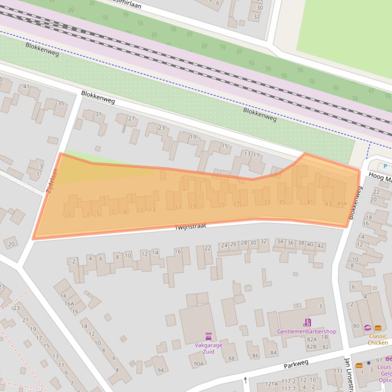 Kaart van postcodegebied 6717GH.