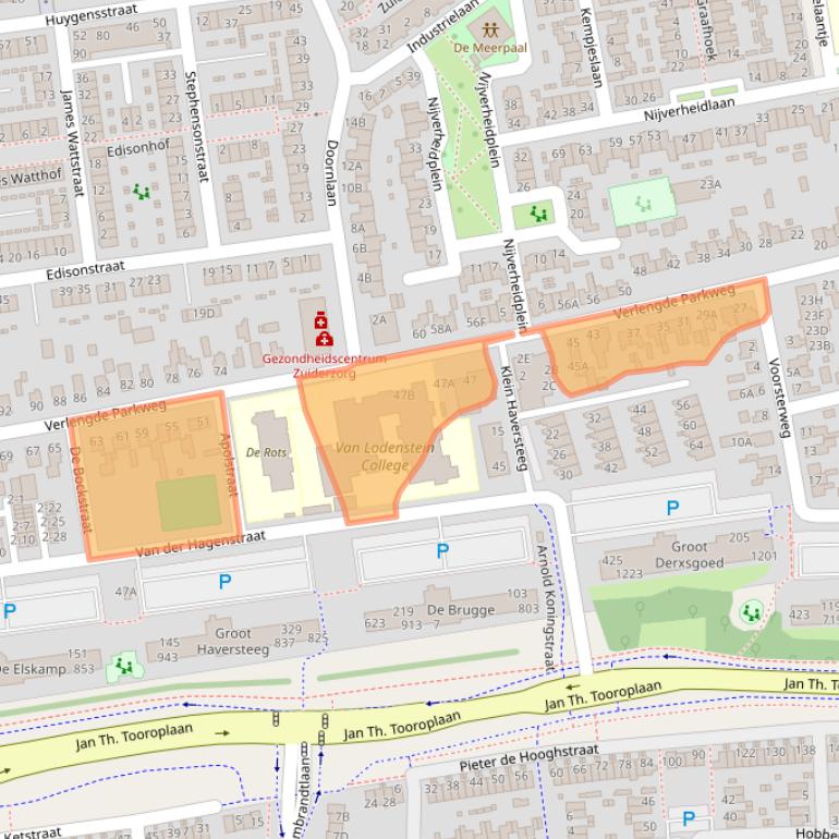 Kaart van postcodegebied 6717GL.